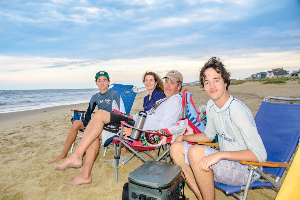 Family on the beach at Sandbridge
