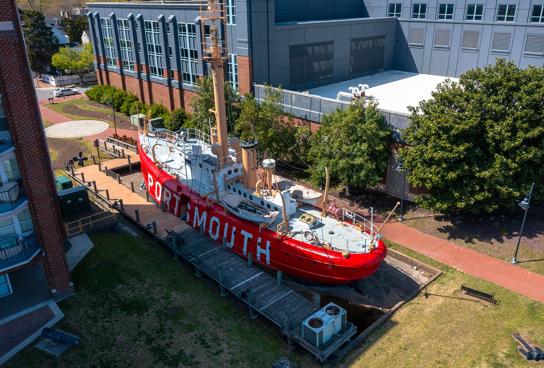 Aerial view of the Lightship Portsmouth Museum